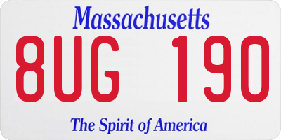 MA license plate 8UG190