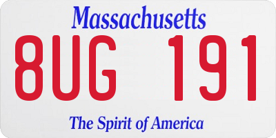 MA license plate 8UG191