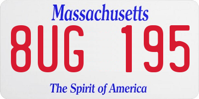 MA license plate 8UG195