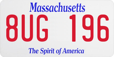 MA license plate 8UG196