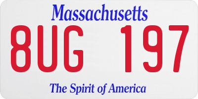 MA license plate 8UG197