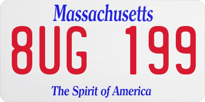 MA license plate 8UG199
