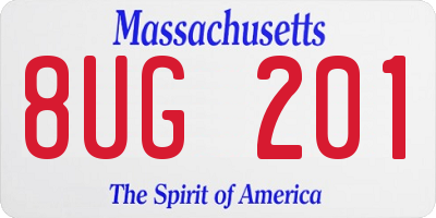 MA license plate 8UG201