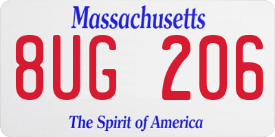MA license plate 8UG206