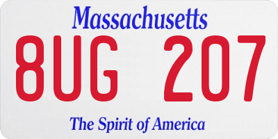 MA license plate 8UG207
