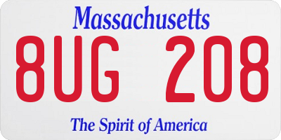 MA license plate 8UG208
