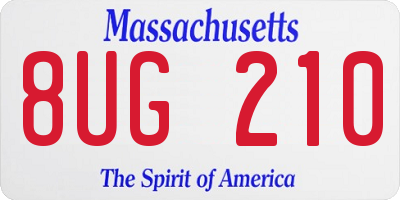 MA license plate 8UG210