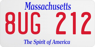 MA license plate 8UG212