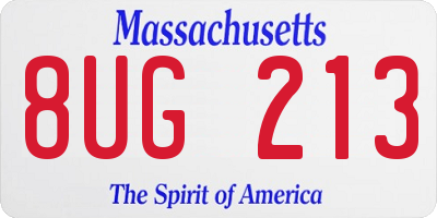MA license plate 8UG213