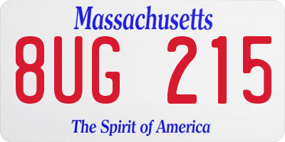 MA license plate 8UG215