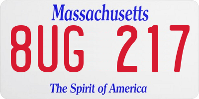 MA license plate 8UG217