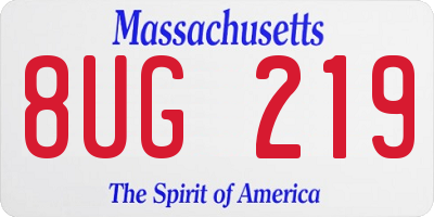MA license plate 8UG219