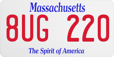 MA license plate 8UG220
