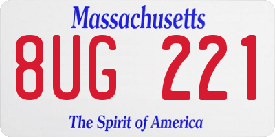 MA license plate 8UG221