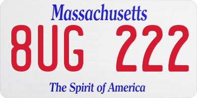 MA license plate 8UG222
