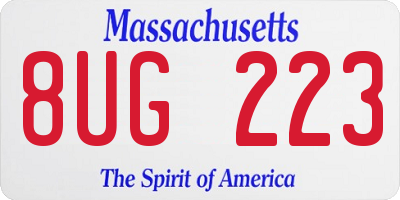 MA license plate 8UG223