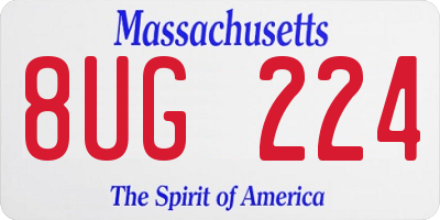 MA license plate 8UG224