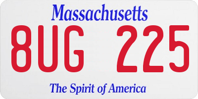 MA license plate 8UG225