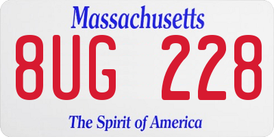 MA license plate 8UG228