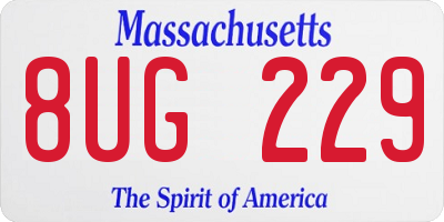 MA license plate 8UG229