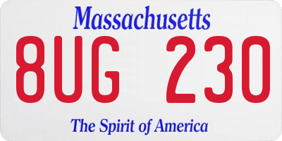 MA license plate 8UG230