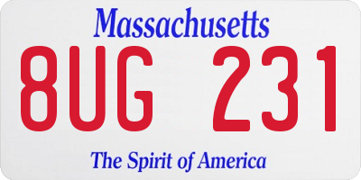 MA license plate 8UG231