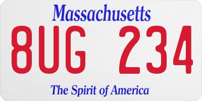 MA license plate 8UG234