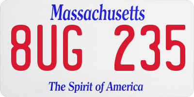 MA license plate 8UG235