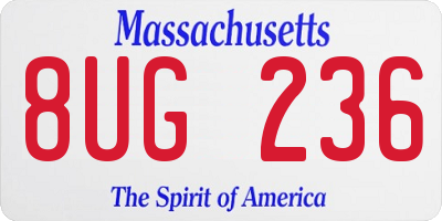 MA license plate 8UG236