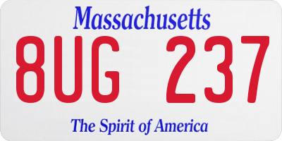 MA license plate 8UG237