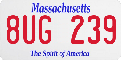 MA license plate 8UG239