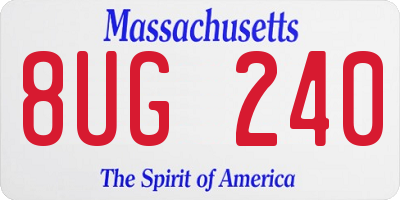 MA license plate 8UG240