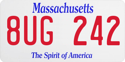 MA license plate 8UG242