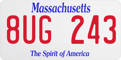MA license plate 8UG243