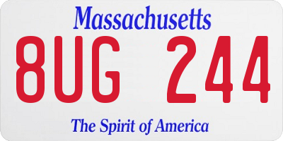 MA license plate 8UG244