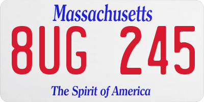 MA license plate 8UG245