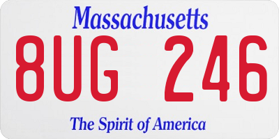 MA license plate 8UG246