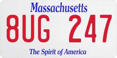 MA license plate 8UG247