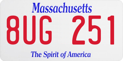MA license plate 8UG251