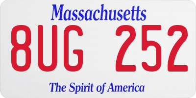 MA license plate 8UG252