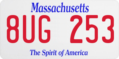 MA license plate 8UG253