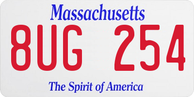 MA license plate 8UG254