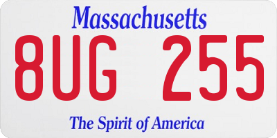 MA license plate 8UG255