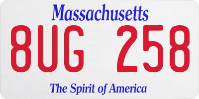 MA license plate 8UG258