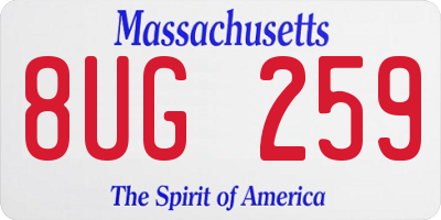 MA license plate 8UG259