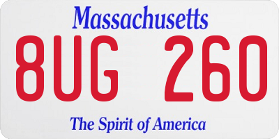 MA license plate 8UG260