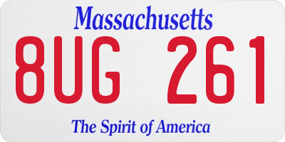 MA license plate 8UG261