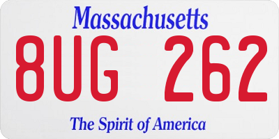 MA license plate 8UG262