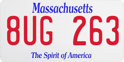 MA license plate 8UG263