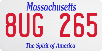 MA license plate 8UG265